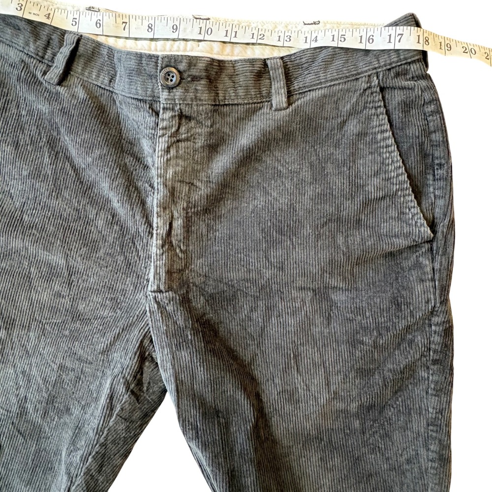 L.L. Bean Corduroy Pants Mens 36x28 Charcoal Grey Academia Stretch Trousers - Picture 10 of 12